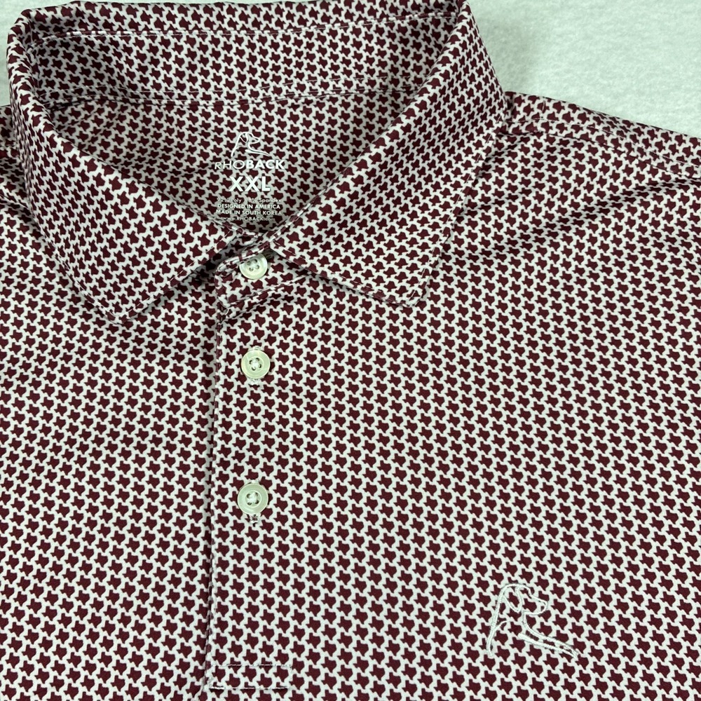 Rhoback XXL 2XL Don't Mess With Texas Polo Golf AOP Maroon A&M Aggies